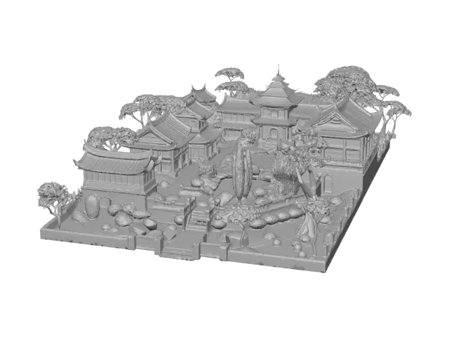 3D model for Serene Pond Temple Garden