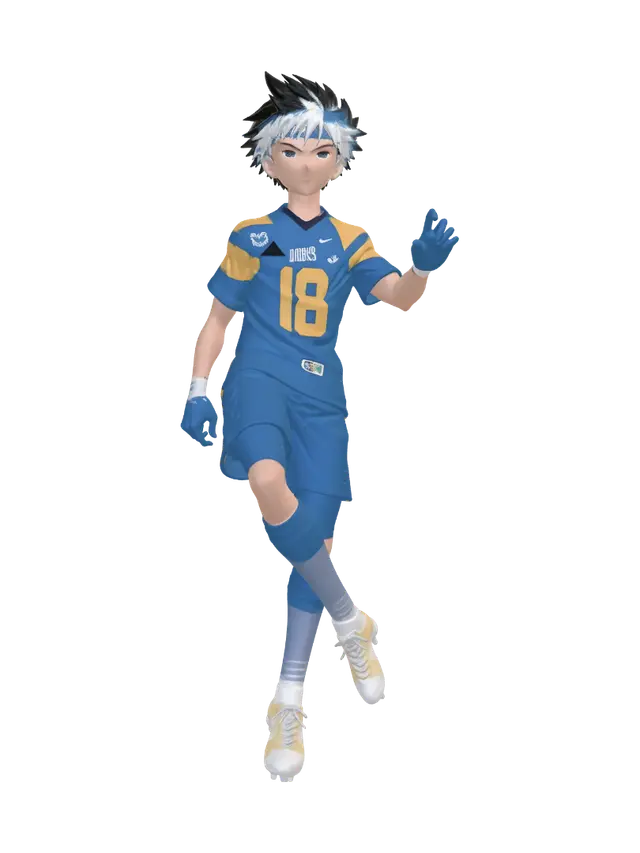 שחקן פוטבול אנימה - League 3D model, vytvořený pomocí AI