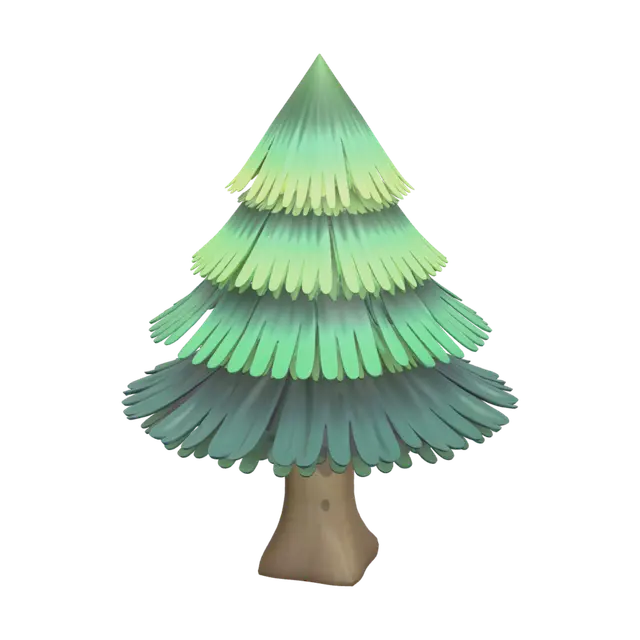 Low-Poly Cartoon Tree 3D model, vytvořený pomocí AI