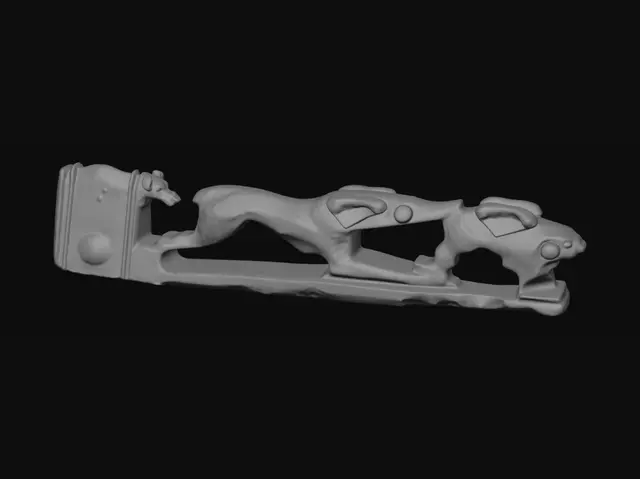 3D model for Two Running Dogs Bronze Strap End