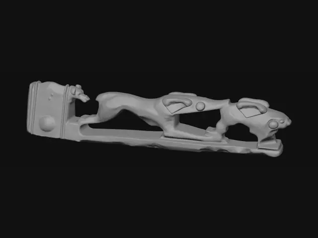 3D model for Two Running Dogs Bronze Strap End