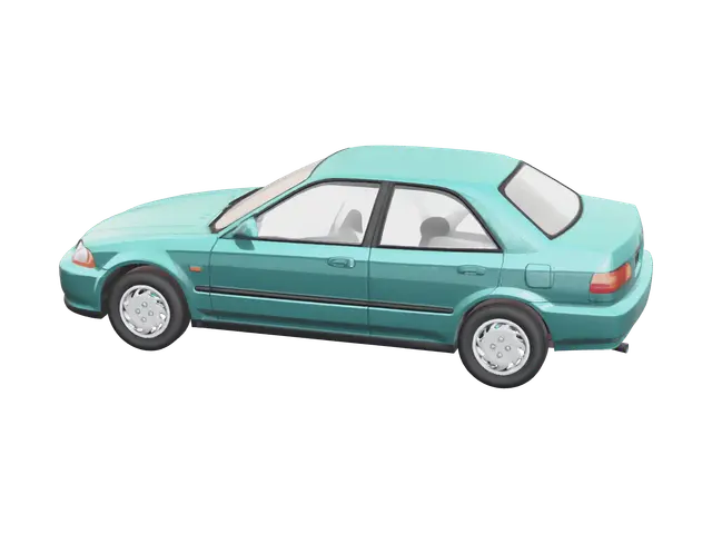 Weathered Honda Civic Ej1 3D model, vytvořený pomocí AI