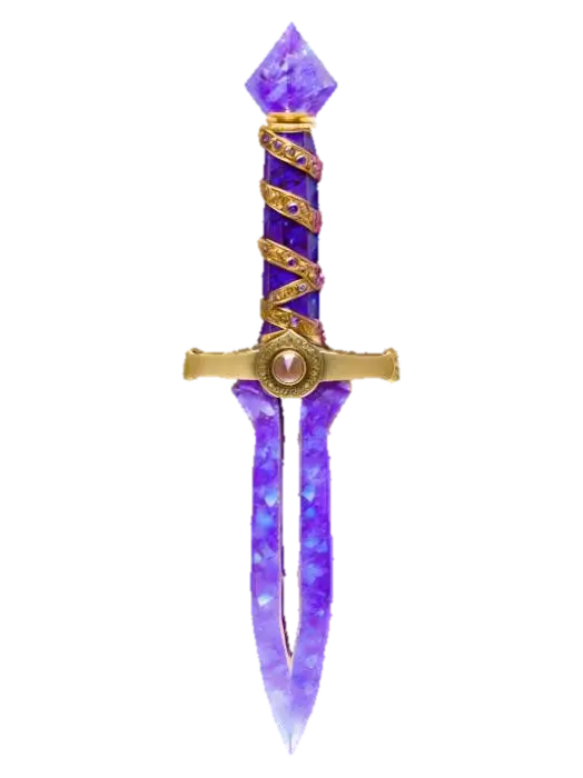 Amethyst Dagger 3D model, vytvořený pomocí AI