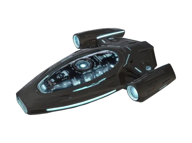 Valiant Transport Shuttle 3D model, vytvořený pomocí AI