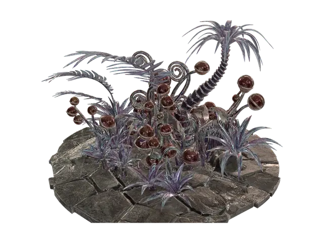 3D model for A colorful sci-fi garden with alien plants