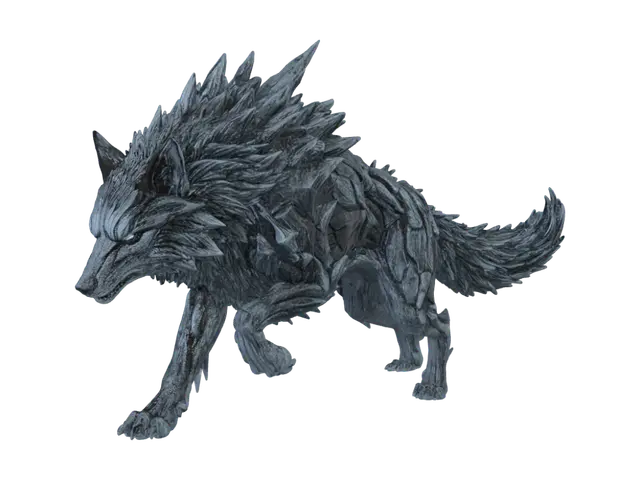 The Ice Wolf - Glacial 3D model, vytvořený pomocí AI