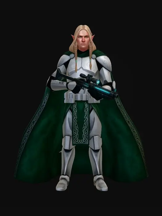 3D model for Elven Ranger in the Whispering Forest
