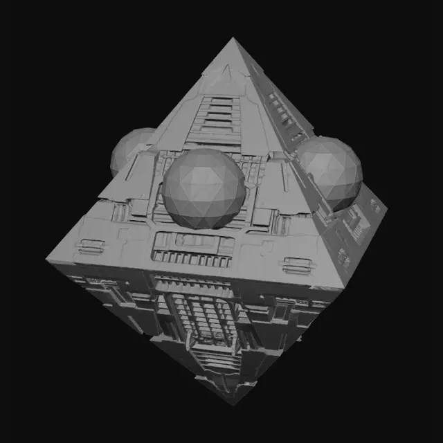 3D model for Crystal Pyramid on a Moonlit Plain