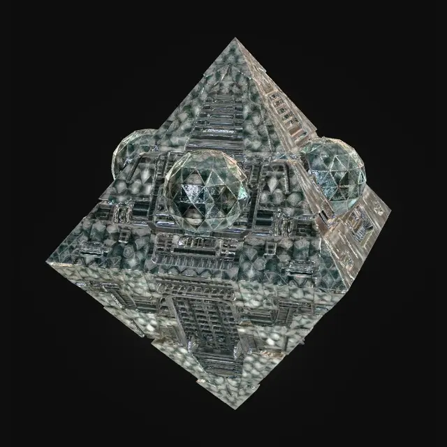 3D model for Crystal Pyramid on a Moonlit Plain
