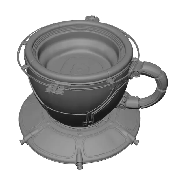 3D model for A Space Station shaped like a teacup
