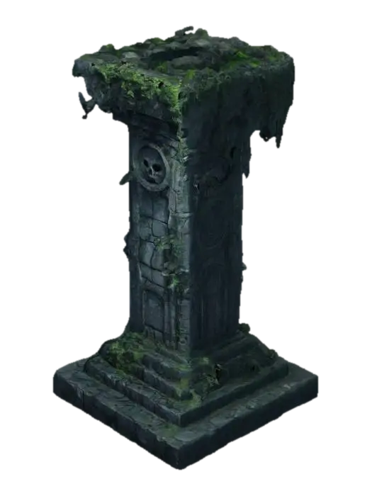 Modelo 3D de dark fantasy forest stone ruins pillar - Carving, gerado por IA
