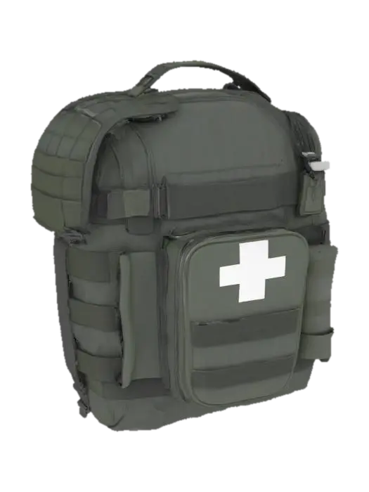 “military medipack, modern design, black matte finish, detailed textures,… - Isolated 3D model, vytvořený pomocí AI