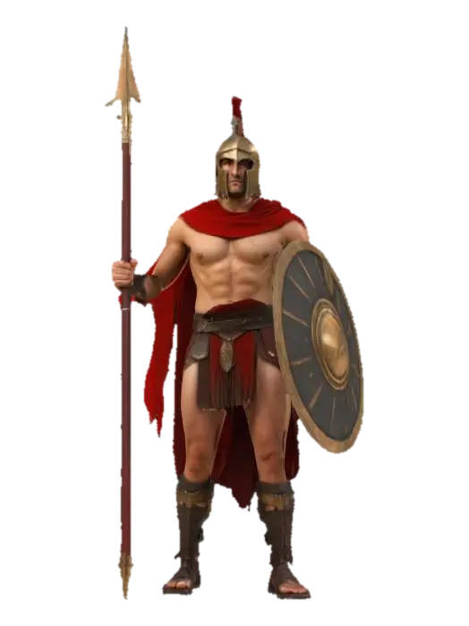 Photorealistic concept art of a Spartan warrior inspired by the film “300,” shown… 3D model, vytvořený pomocí AI