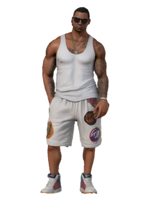 Ultra-detailed 3D model of a photorealistic male character inspired by GTA 6.… - Sunglasses 3D model, vytvořený pomocí AI