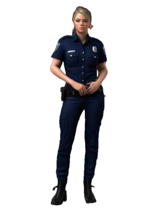 Ultra-detailed 3D model of a captivating female police officer, around 28 years… 3D model, vytvořený pomocí AI