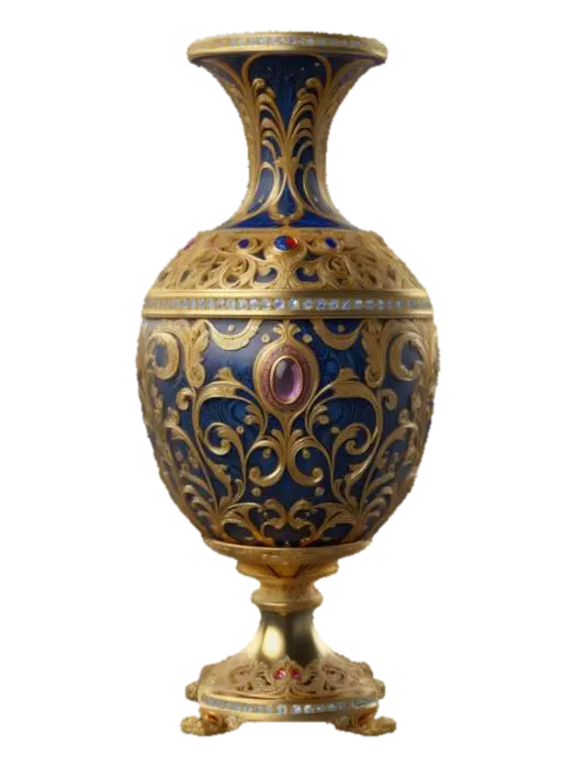 Ultra-detailed 3D model of a Fabergé-style vase. Ornate and luxurious design with… - Faberge 3D model, vytvořený pomocí AI