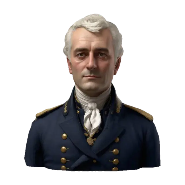 Ultra-realistic 3D portrait of a British Navy commodore from the 18th century.… - Officer 3D model, vytvořený pomocí AI