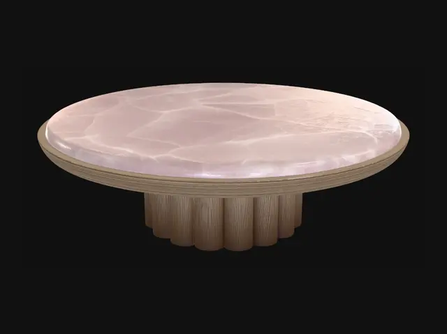 3D model for Pink Marble Round Coffee Table