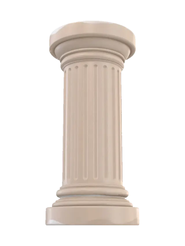 Fluted Stone Pedestal 3D model, vytvořený pomocí AI