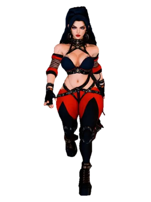 Futuristic Latex Warrior - Top 3D model, vytvořený pomocí AI