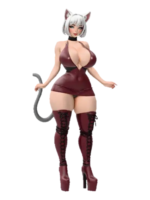 Catwalk Allure - Busty 3D model, vytvořený pomocí AI