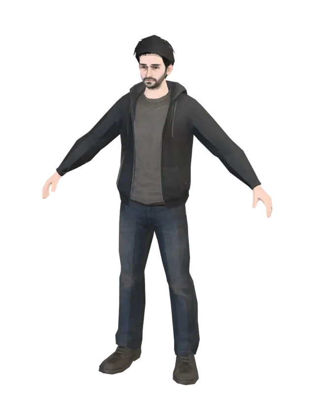 Modello 3D man in the middle - Drifter, generato dall’IA
