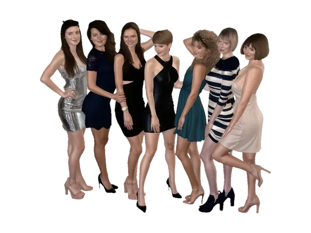 Glamorous Seven - Figuremodel 3D-model, gegenereerd door AI