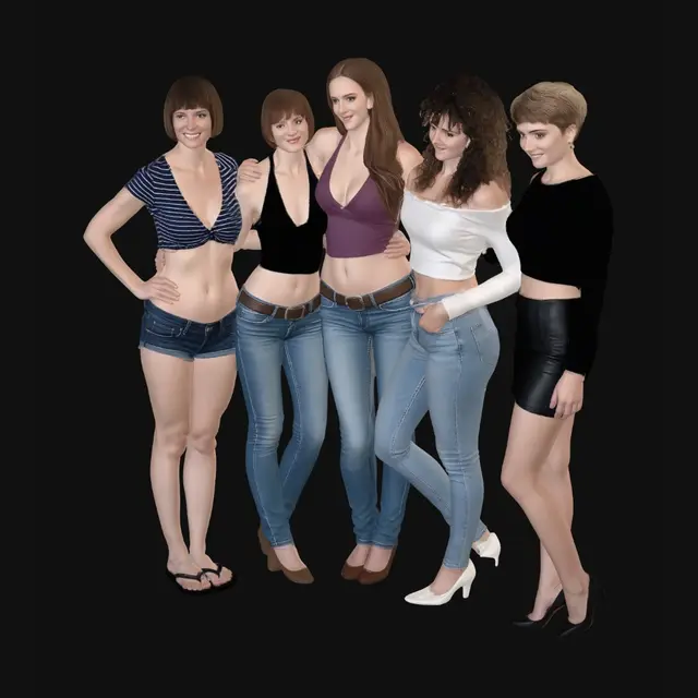 3D model for Five Friends in Casual Denim