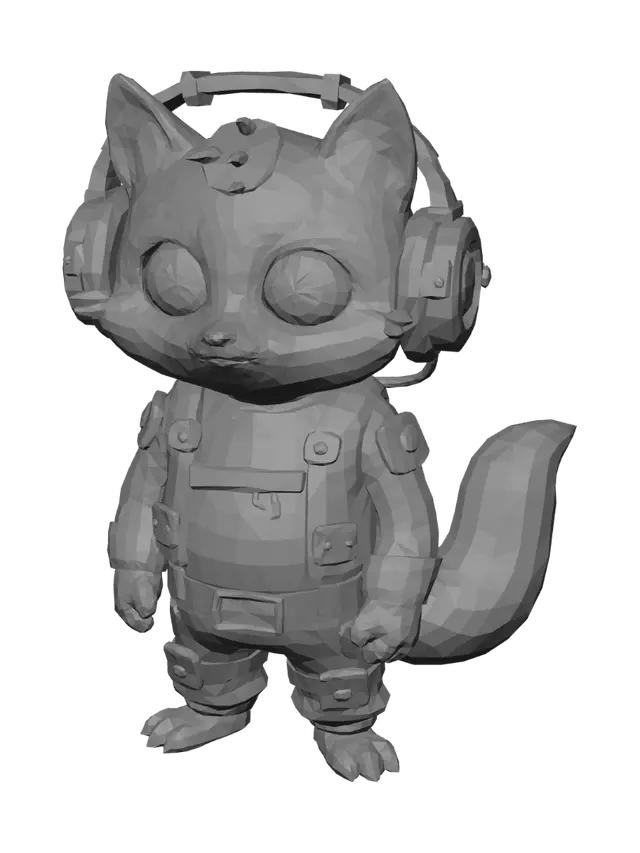 3D model for Rust Warrior Raccoon