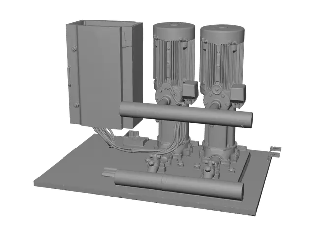 3D model for Twin Finned-Tube Heat Exchanger