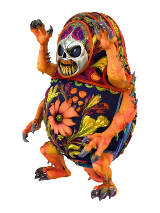 Matryoshka Monster, #villain# - Villainess 3D model, vytvořený pomocí AI