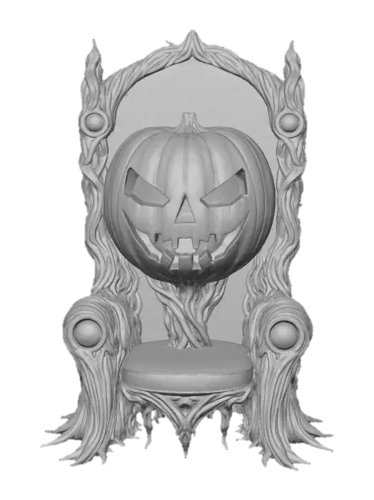 3D model for The Cosmic Patch King

massive alien monarch grown from planet vines, jack-o’-lantern face splitting into eight sections revealing glowing cosmos inside, throne fused to back, textures: organic vine bark, glossy pumpkin enamel, swirling nebular glow, bronze-green patina, full-body symmetrical, #Halloween2025#