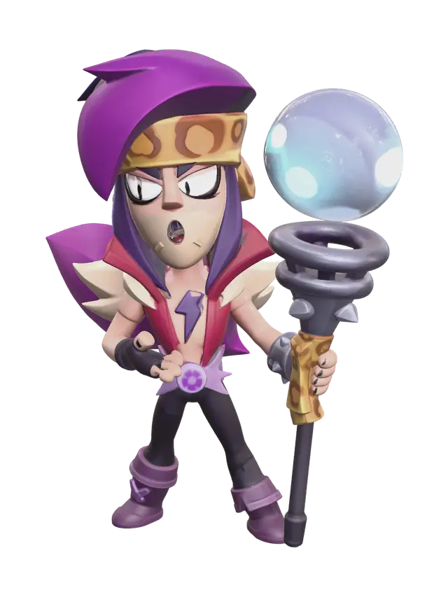 Weathered Ziggy Brawl Stars - Brawlstars 3D model, vytvořený pomocí AI