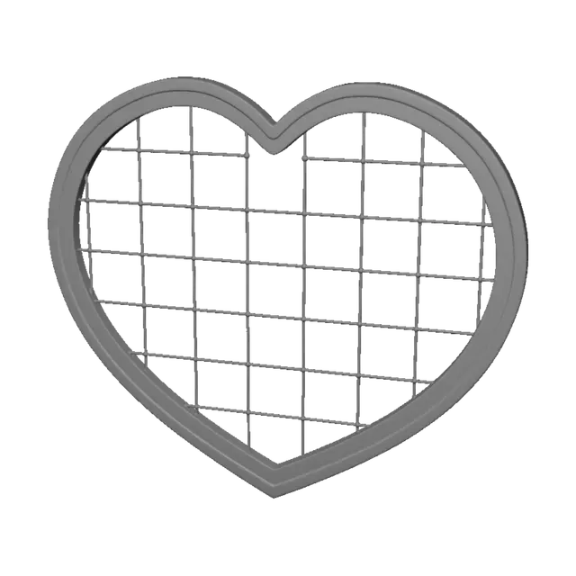 3D model for Pink Heart Grid Frame
