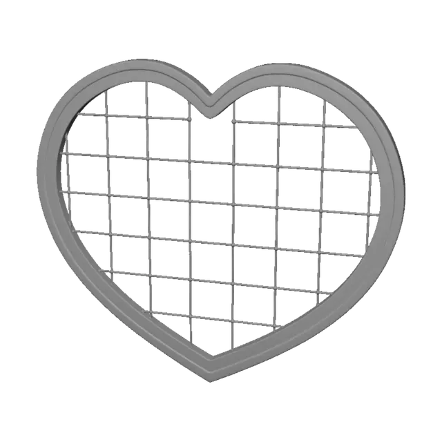 3D model for Pink Heart Grid Frame