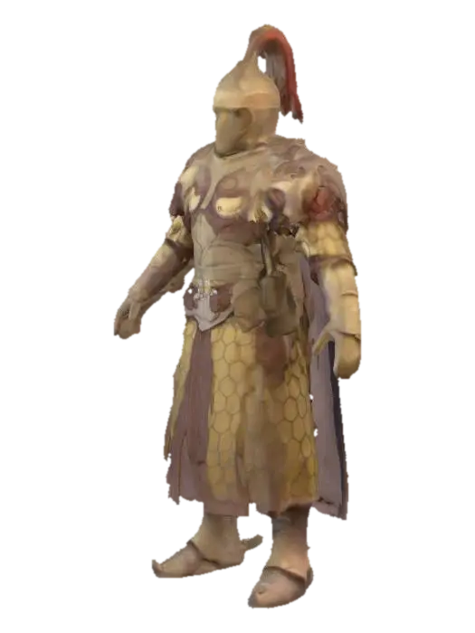 Golden Warrior - Ww1 3D model, vytvořený pomocí AI