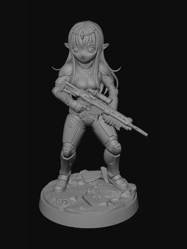 3D model for 28mm heroic miniature
