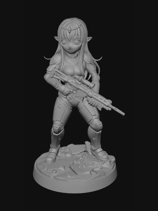 3D model for 28mm heroic miniature