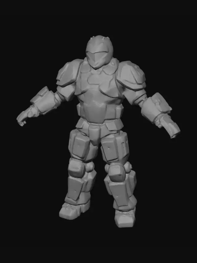 3D model for High resolution , high detail, strong, epic soldier in reinforced riot gear armor