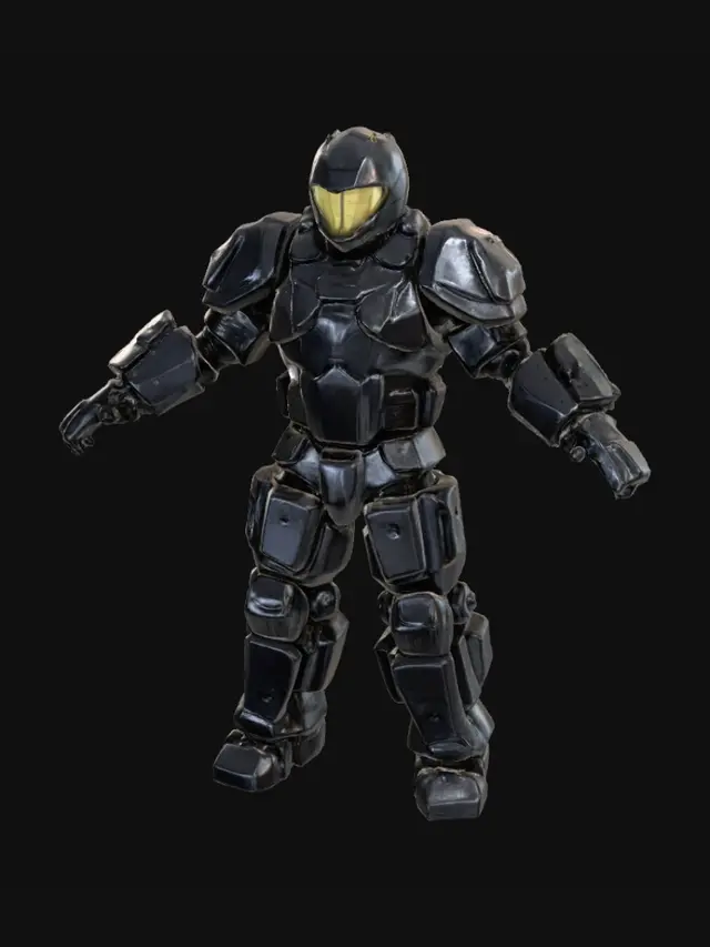 3D model for High resolution , high detail, strong, epic soldier in reinforced riot gear armor