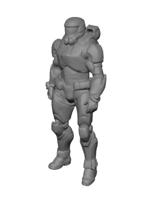 3D model for High resolution , high detail, super strong, epic soldier in riot gear armor