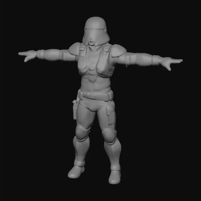 3D model for High resolution , high detail, strong, epic soldier in reinforced riot gear armor
