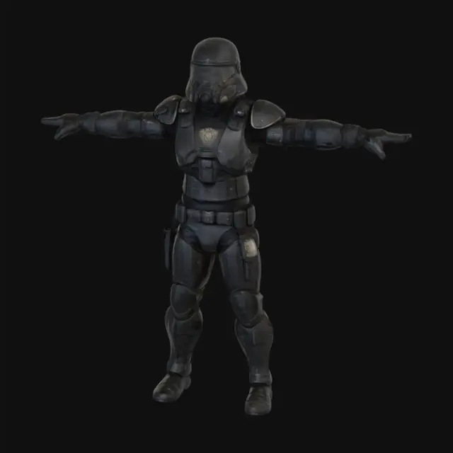 3D model for High resolution , high detail, strong, epic soldier in reinforced riot gear armor