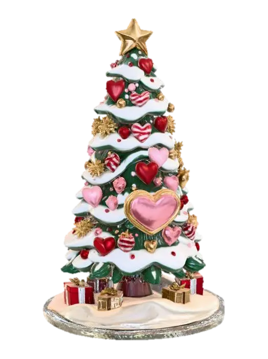 Heartfelt Christmas Tree - Decorated 3D model, AI generated