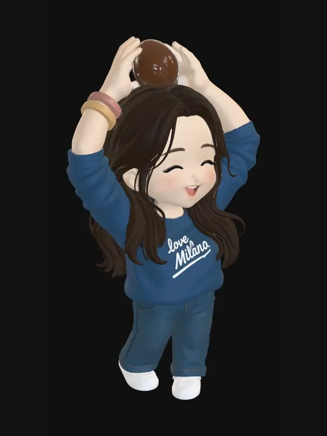 3D model for Cheerful Doll Balancing a Chocolate Ball