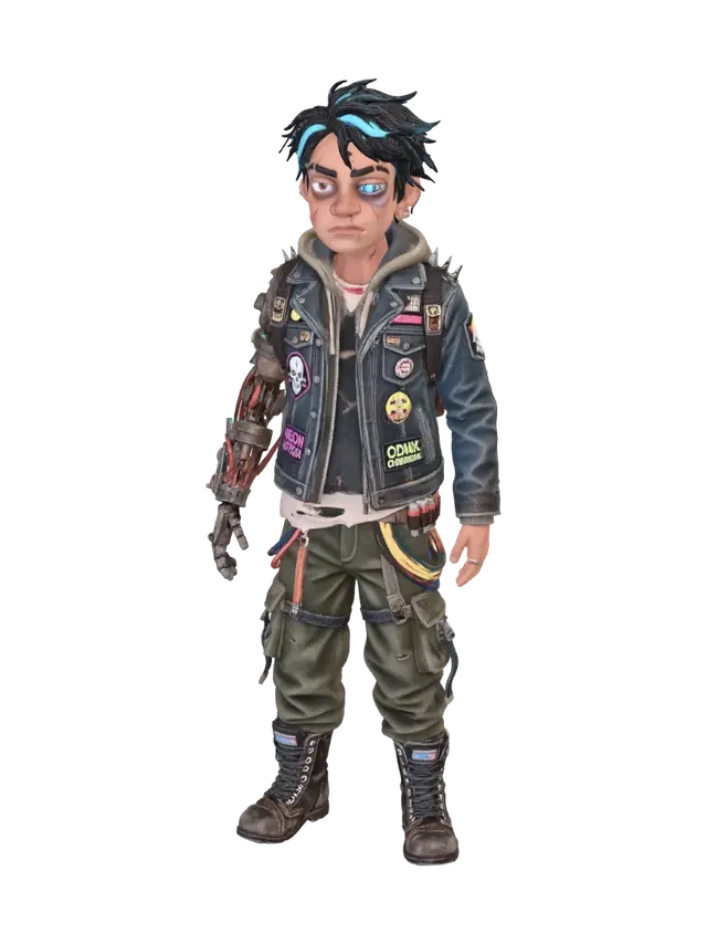 Mexican Cyberpunk - Azteca 3D-model, gegenereerd door AI