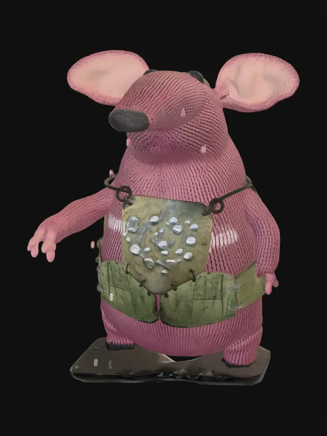 3D model for Skateboarding Pig