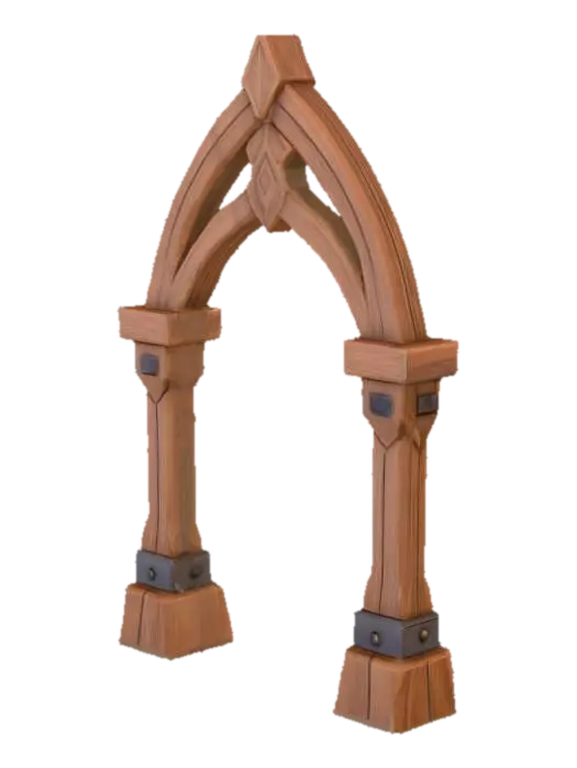 3D model for Wooden Archway Structure