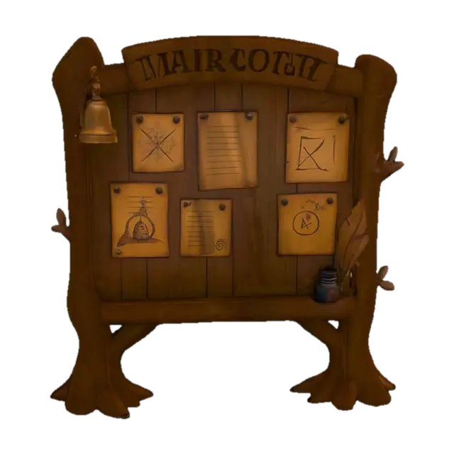 Town Bulletin - Message 3D-model, gegenereerd door AI