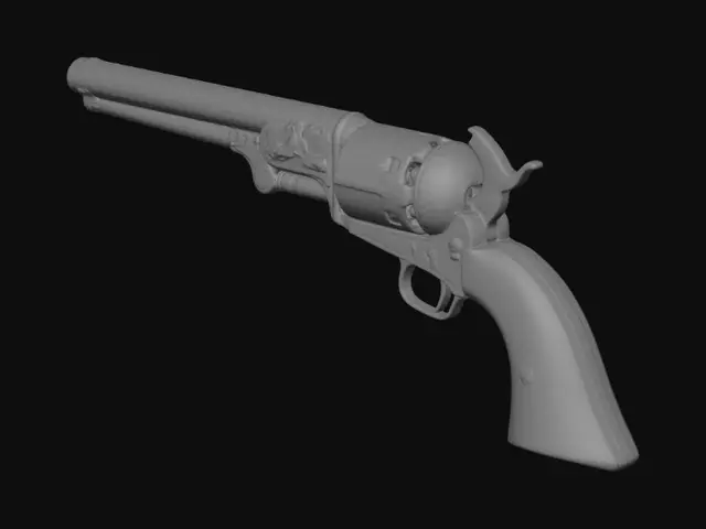 3D model for Gilded Colt Revolver